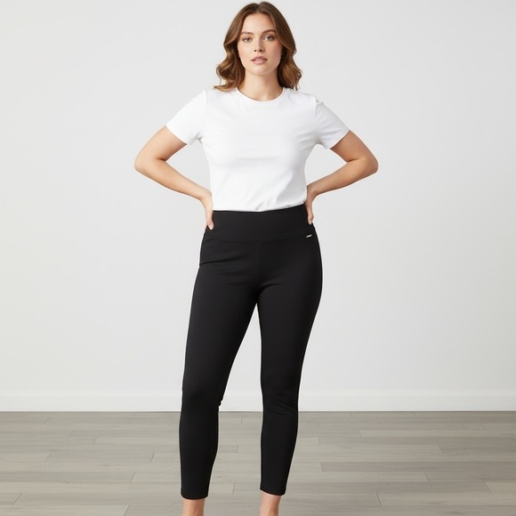 T Tahari Pants - T Tahari Leggings Pull On Slimming Tummy Control Mid-Rise Black Sz XL